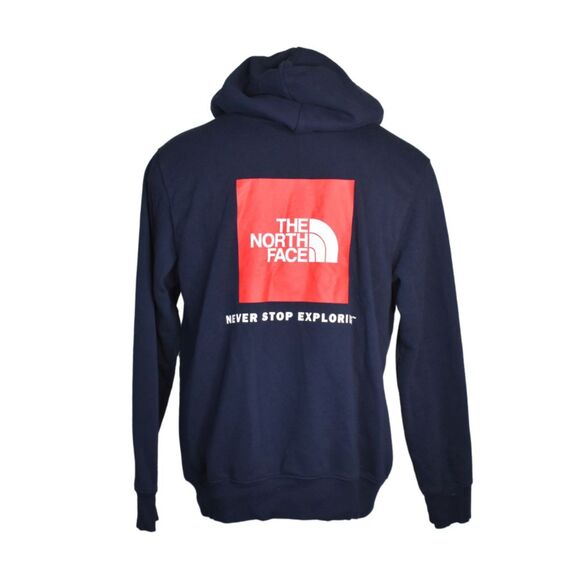 The North Face Hoodie Navy Blue Red Mens Large - Picture 1 of 5